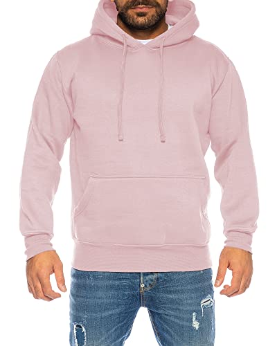 Raff &Taff Hoodie Kapuzenpullover Sweatshirt Sweater Pullover |S-10XL| Sport Alltag Freizeit|Premium Baumwolle Fleece Innenseite(RT-H-401-Rosa-3XL) von Raff&Taff