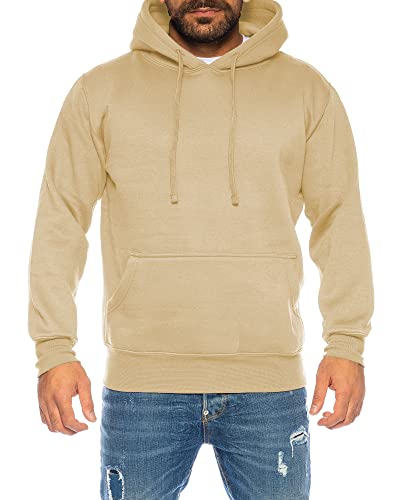 Raff &Taff Hoodie Kapuzenpullover Sweatshirt Sweater Pullover |S-10XL| Sport Alltag Freizeit|Premium Baumwolle Fleece Innenseite (RT-H-401-Beige-6XL) von Raff&Taff