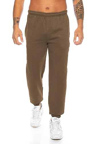 Raff&Taff Sporthose Sweatpants Pyjamas Übergrößen Funktionshose Trainingshose Jogginghose | Premium Baumwolle (RT-T-405-Braun - XL) von Raff&Taff