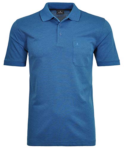 RAGMAN Herren Softknit-Polo mit Brusttasche, Kurzarm XL, Blau-Melange-765 von RAGMAN