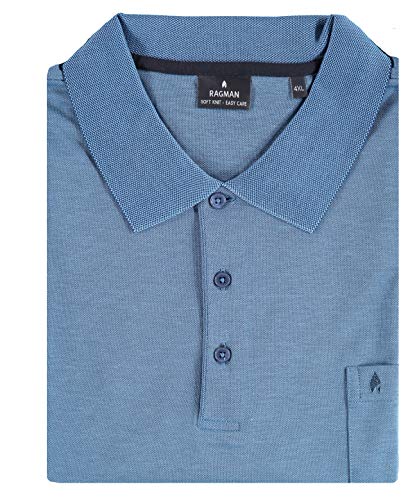 RAGMAN Herren Softknit-Polo mit Brusttasche, Kurzarm M, Bonnie blue-763 von RAGMAN