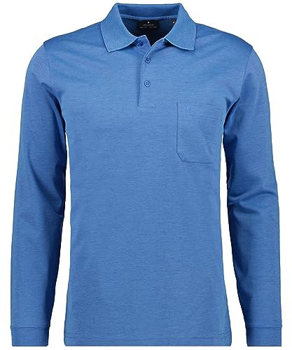 Ragman Herren Softknit-Polo Langarm, Aqua, XL von RAGMAN