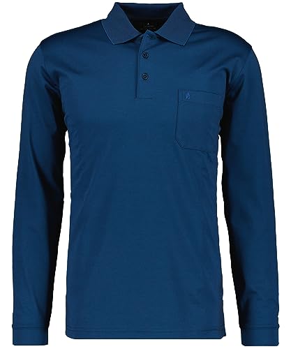 Ragman Herren Softknit-Polo Langarm, Dunkelblau, M von RAGMAN