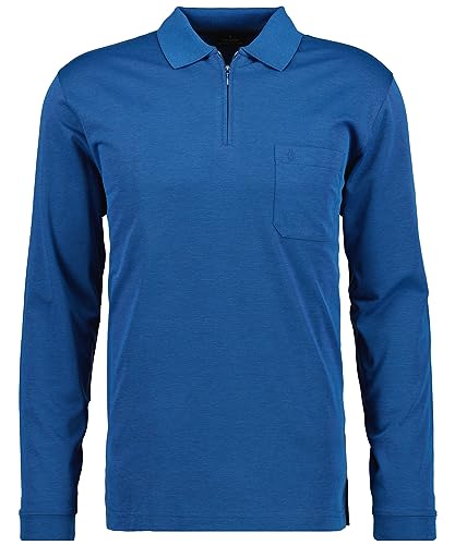 RAGMAN Herren Softknit-Poloshirt Langarm mit Zip 3XL, Blau-Melange-765 von RAGMAN