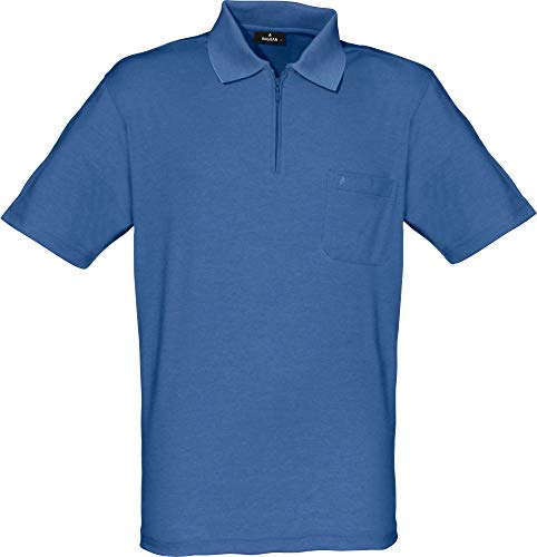 RAGMAN Herren Softknit-Poloshirt mit Zip L, Aqua-702 von RAGMAN