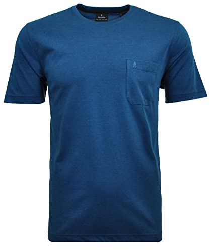 RAGMAN Herren Softknit T-Shirt Rundhals, mit Brusttasche XL, Blau-Melange-765 von RAGMAN