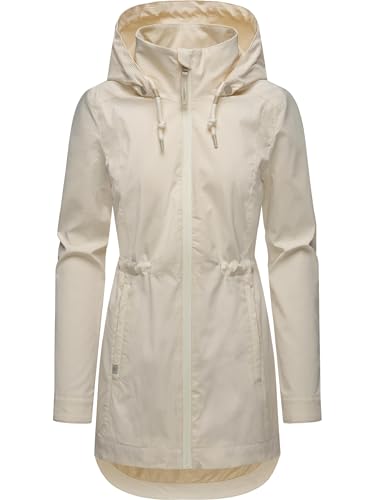 Ragwear Damen Lange Übergangsjacke wasserdicht und atmungsaktiv Parka mit Abnehmbarer Kapuze und feiner Rillenstruktur Dakkota B YOUMODO Ivory Gr. XL Ragwear Damen Lange Übergangsjacke wasserdicht und atmungsaktiv Parka mit Abnehmbarer Kapuze und feiner Rillenstruktur Dakkota B YOUMODO Ivory Gr. XL von Ragwear