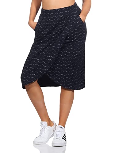 Ragwear Damen Midi-Rock Nailit Zig Zag Knielang 2311-45006 Navy (2028) S von Ragwear