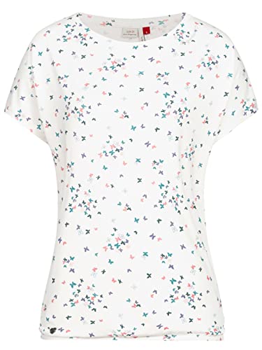 Ragwear Damen T-Shirt PECORI Print Fledermaus Rundhals Gummizug am Saum Vegan (S, 7000 White) von Ragwear