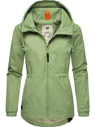 Ragwear Damen Übergangsjacke leichte Jacke kurz wasserdicht (Wassersäule: 4.000 mm) mit Kapuze Danka Light Green24 Gr. S von Ragwear