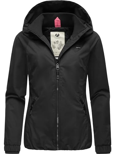 Ragwear Damen Übergangsjacke leichte Jacke kurz mit Kapuze Dizzie Black024 Gr. 6XL von Ragwear