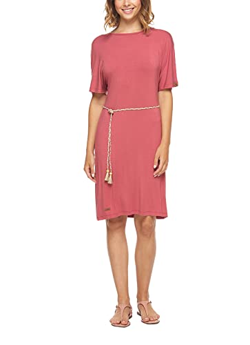 Ragwear KASS Damen Frauen Kurzarmkleid,Kleid,Freizeitkleid,Sommerkleid,Shirtkleid,Kurzarm,Taillengürtel,Regular Fit,Rose (4041),XXL von Ragwear