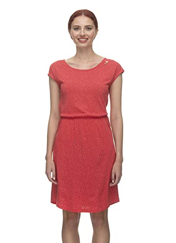 Ragwear LILITHE Damen Frauen Kurzarmkleid,Kleid,Freizeitkleid,Sommerkleid,Shirtkleid,Kurzarm,Gummizug,Rot,M von Ragwear