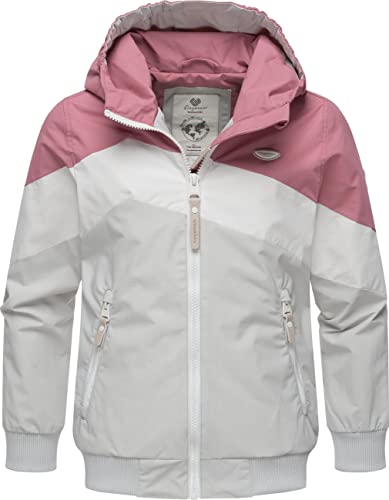 Ragwear Mädchen Kinder Übergangsjacke leichte Jacke kurz mit Kapuze Kristla Block Dusty Pink Gr. 164 von Ragwear