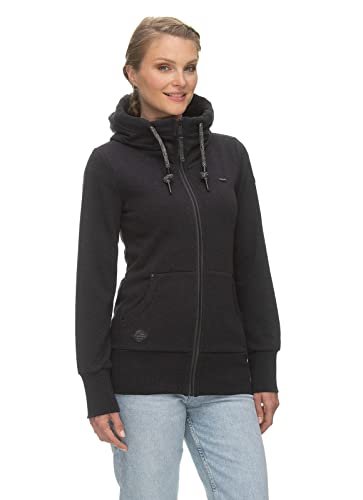 Ragwear NESKA Zip Fancy Damen Frauen Kapuzenjacke,Zip Hoodie,Sweatjacke,Stehkragen,Seitentaschen,Grau,S von Ragwear