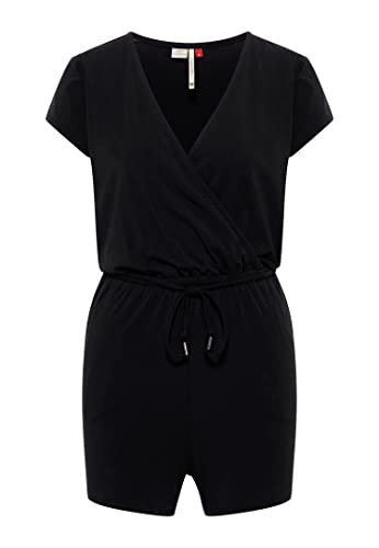 Ragwear SHARNA Damen Frauen Jumpsuit kurz,Overall,kurz,kurzarm,lässig,Rückenausschnitt,Schwarz,L von Ragwear