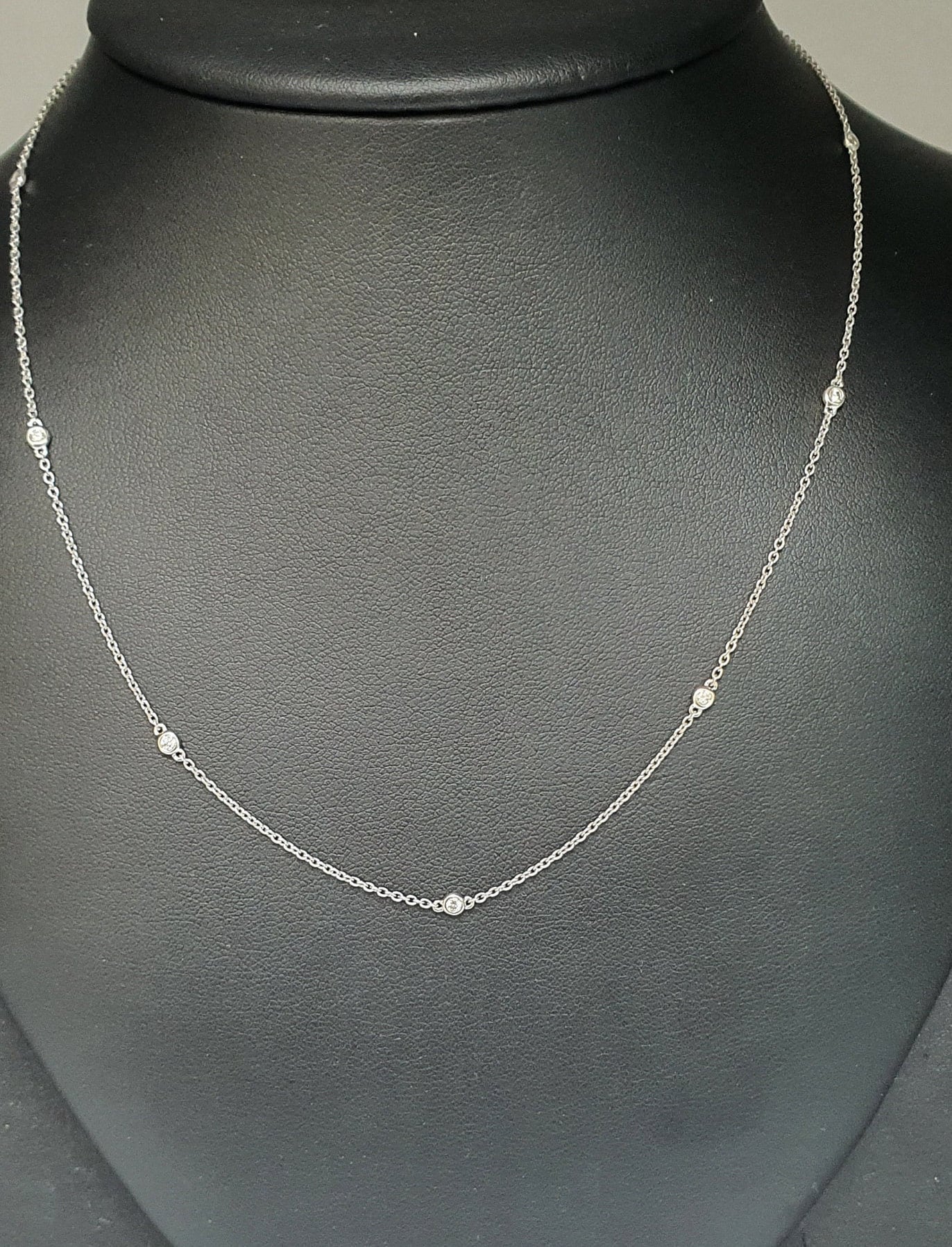 18 Karat Weißgold-Diamant-Bulk-Lager-Halskette 0, 30 Bis 1, 00 24 "'inches 2, 6 4, 0 Mm von RainaJewels
