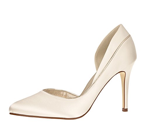 Rainbow Club Brautschuhe Joanne - Pumps Ivory Satin - High Heels Damen - Gr 37 EU 4 UK von Rainbow Club