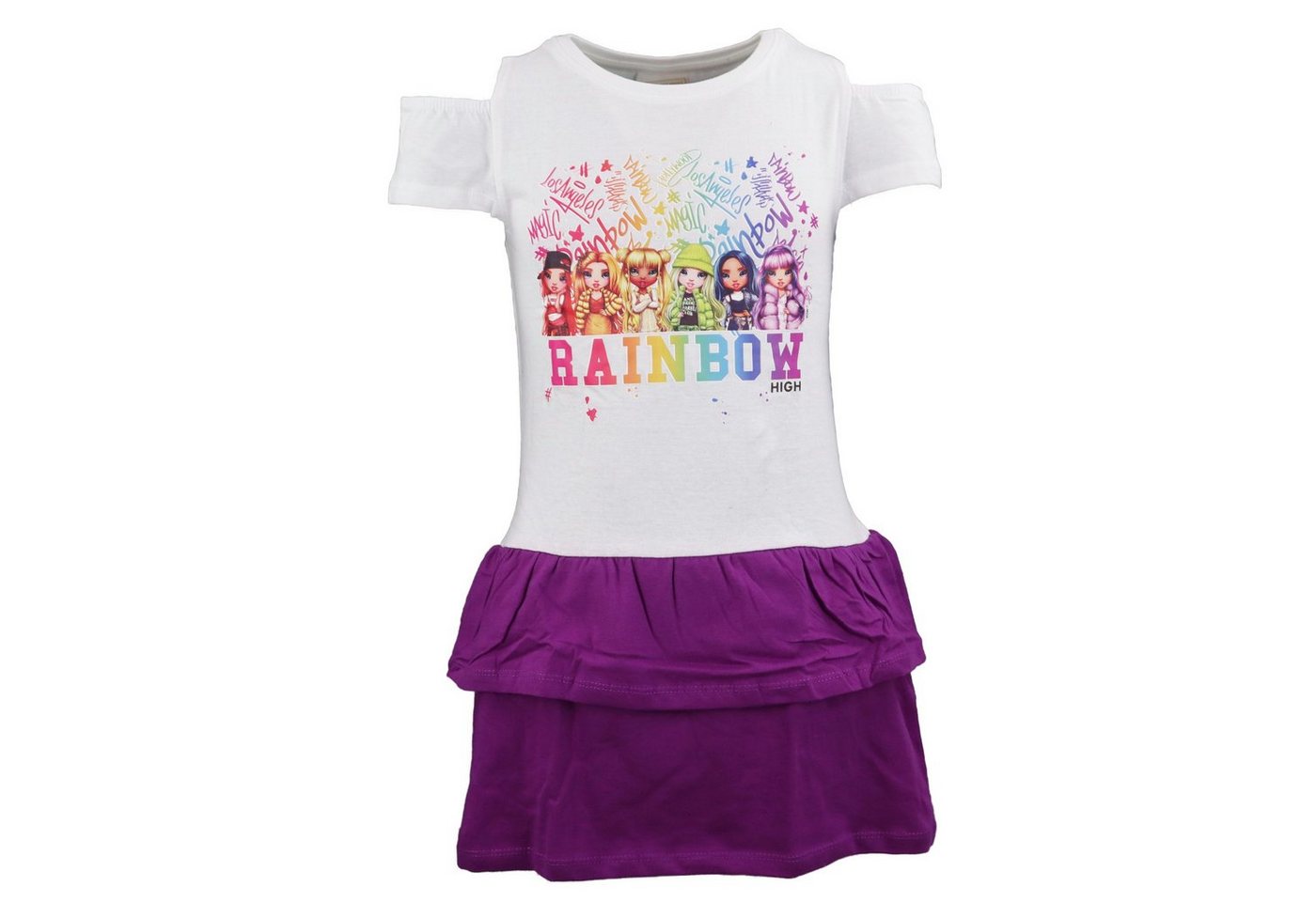 Rainbow High Sommerkleid RainbowHigh Girls Mädchen Kinder Kleid Gr. 104 bis 134, 100% Baumwolle von Rainbow High