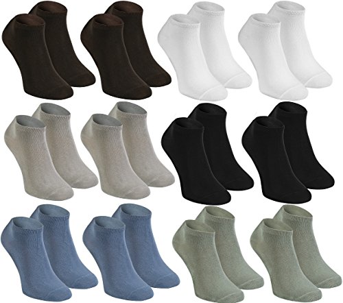 Rainbow Socks - Damen Herren Bunte Sneaker Bambus Socken - 12 Paar - Weiß Schwarz Braun Beige Jeans Olive - Größen 36-38 Rainbow Socks - Damen Herren Bunte Sneaker Bambus Socken - 12 Paar - Weiß Schwarz Braun Beige Jeans Olive - Größen 36-38 von Rainbow Socks