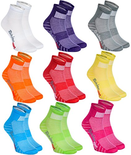 Rainbow Socks - Damen Herren Bunte Baumwolle Sport Socken - 9 Paar - Lila Grün Grau Pink Orange Rot Weiß Blau Gelb - Größen 42-43 von Rainbow Socks