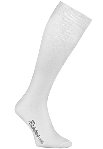 Rainbow Socks - Damen Herren Bunte Baumwolle Kniestrümpfe - 1 Par - Weiß - Größen 36-38 von Rainbow Socks