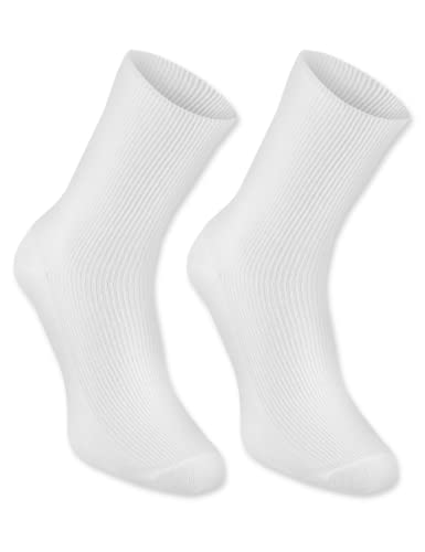 Rainbow Socks - Damen Herren Baumwolle Diabetiker Socken Ohne Gummibund - 1 Paar - Weiß - Größen 42-43 von Rainbow Socks