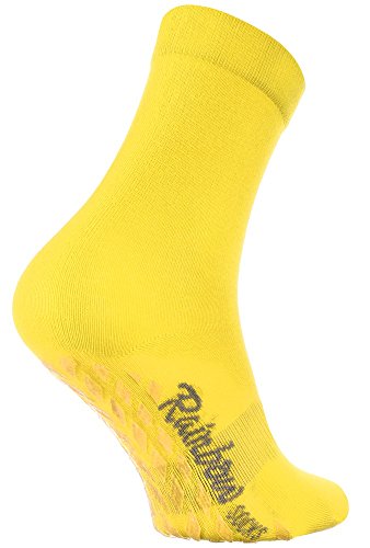Rainbow Socks - Damen Herren Bunte Baumwolle Antirutsch Socken ABS - 1 Par - Gelb - Größen 44-46 von Rainbow Socks