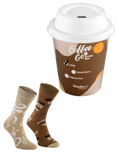 Rainbow Socks - Damen Herren Lustige Sockendose Kaffeesocken für sie und für ihn Latte Geschenk - 1 Paare - Größen 47-50 Rainbow Socks - Damen Herren Lustige Sockendose Kaffeesocken für sie und für ihn Latte Geschenk - 1 Paare - Größen 47-50 von Rainbow Socks