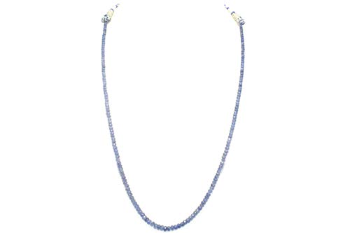 Rajasthan Gems Geflochtene Strang-Halskette, 1-reihig, natürlicher blauer Saphir, Diamantschliff-Steine, Stein, Saphir von Rajasthan gems