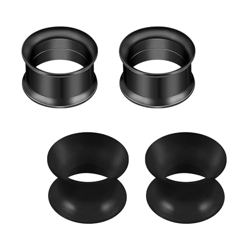 Rajnard Edelstahl Silikon Holz Tunnel Set 6mm Extra Weich und Flexibel Flesh Tunnel Ohr Plug Expander Hider Piercing Schmuck für Frauen und Männer Schwarz von Rajnard