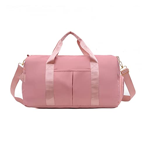 RajoNN RajoNN Bai Shi Wu Outdoor-wasserdichte Nylon-Sport-Turnbeutel für Männer und Frauen, Training, Fitness, Reisen, Handtasche, Yoga-Matte, Sporttasche mit Schuhfach, Turnbeutel (Farbe: Rosa) von RajoNN