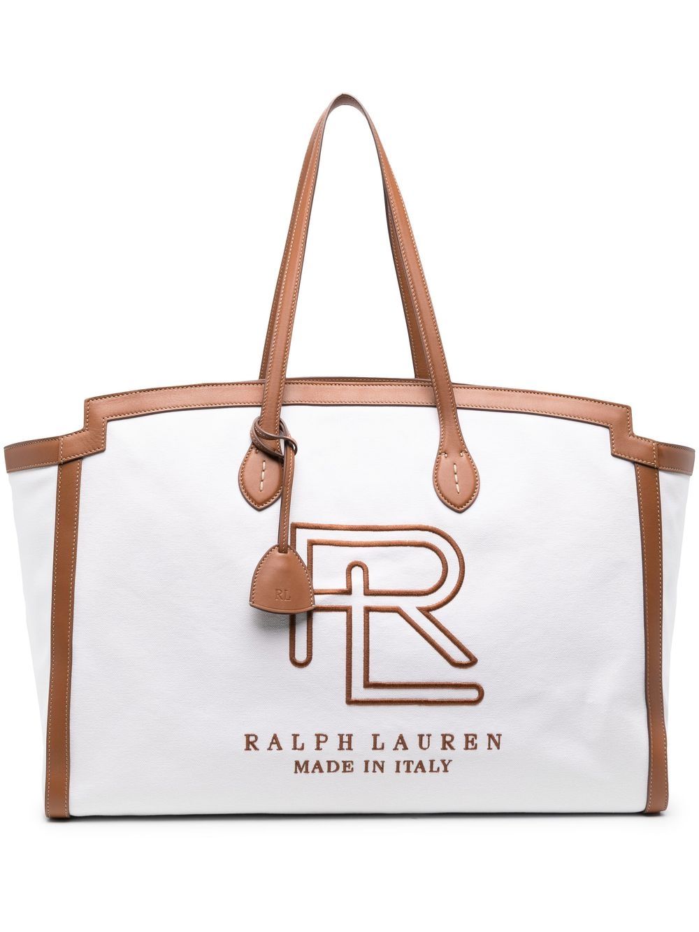 Ralph Lauren Collection Schultertasche mit Logo-Print - Weiß von Ralph Lauren Collection