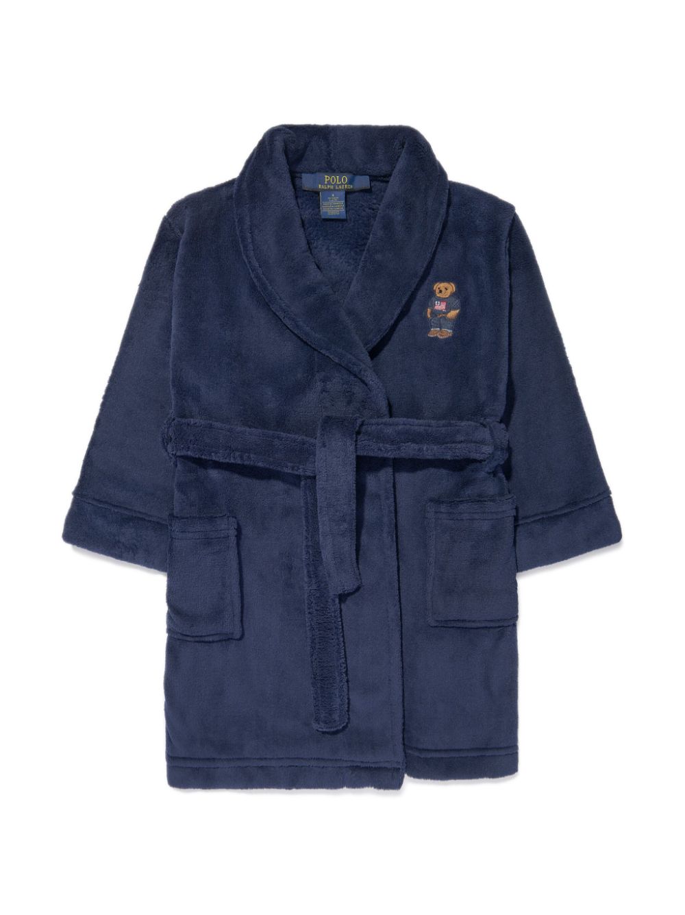 Ralph Lauren Kids Bademantel mit Polo Bear-Patch - Blau von Ralph Lauren Kids