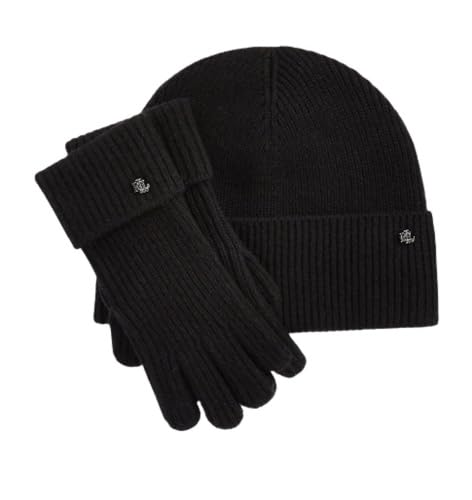 Ralph Lauren "Lauren Woll-Kaschmir Mütze & Handschuhe Set, Schwarz von Ralph Lauren