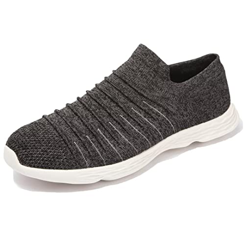 Ranberone Herren Laufschuhe rutschfeste Sneakers Atmungsaktive Leichte Fitnessschuhe für Jogging Gym Outdoor Schwarzgrau 46 EU von Ranberone