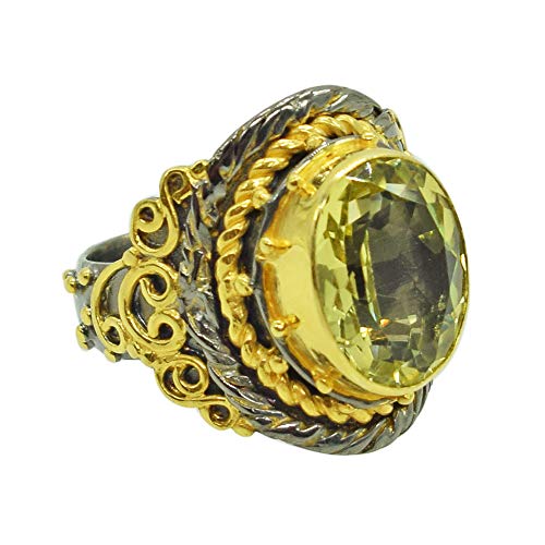 Statement-Ring mit natürlichem Zitronenquarz, 925er-Sterlingsilber, schwarz, rhodiniert, vergoldet, Lünettenfassung, FSJ-4194, Edelstein, Zitronenquarz, Edelstein, Zitronenquarz Statement-Ring mit natürlichem Zitronenquarz, 925er-Sterlingsilber, schwarz, rhodiniert, vergoldet, Lünettenfassung, FSJ-4194, Edelstein, Zitronenquarz, Edelstein, Zitronenquarz von Ravishing Impressions