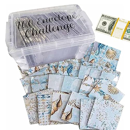 100 Umschlag-Challenge-Kit,100 Tage Geld sparen - Die Budgetplanungs-Handbuchbox hilft Kindern, das Sparen für Geburtstage, Feiertage oder die Rückzahlung eines Darlehens zu lernen Raxove von Raxove
