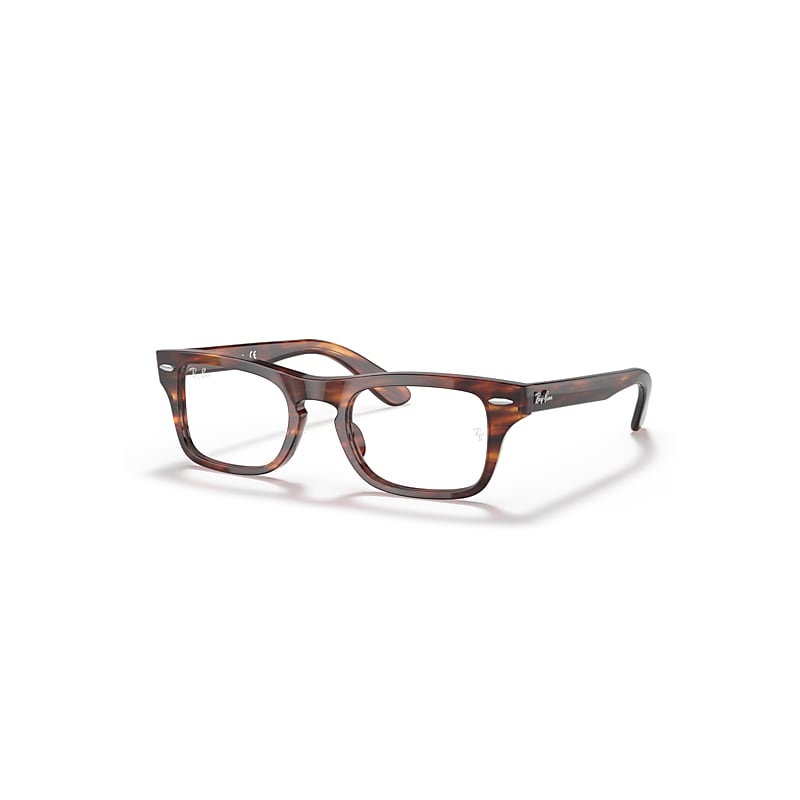 Ray-Ban Burbank Optics Kids  Havana Gestreift Fassung Klar Glas Polarisiert 41-19 von Ray-Ban