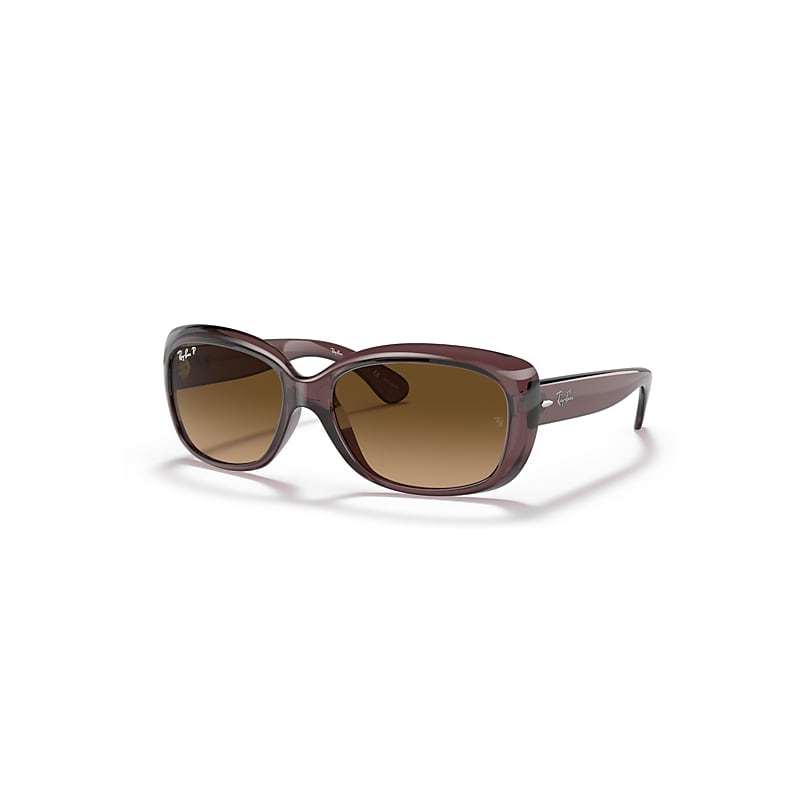 Ray-Ban Jackie Ohh Transparent Sonnenbrillen Braun Transparent Fassung Brown Glas Polarisiert 58-17 von Ray-Ban