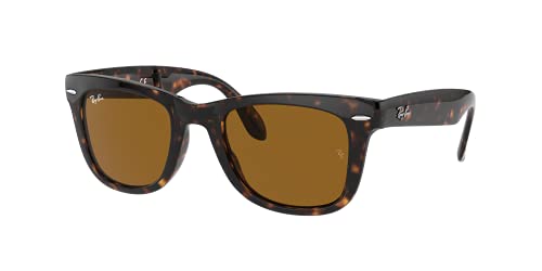 Ray-Ban RB4105 Wayfarer Sonnenbrille, faltbar, nicht polarisiert, 50 mm Gr. 50 mm, Tortoise Brown Classic B-15 von Ray-Ban