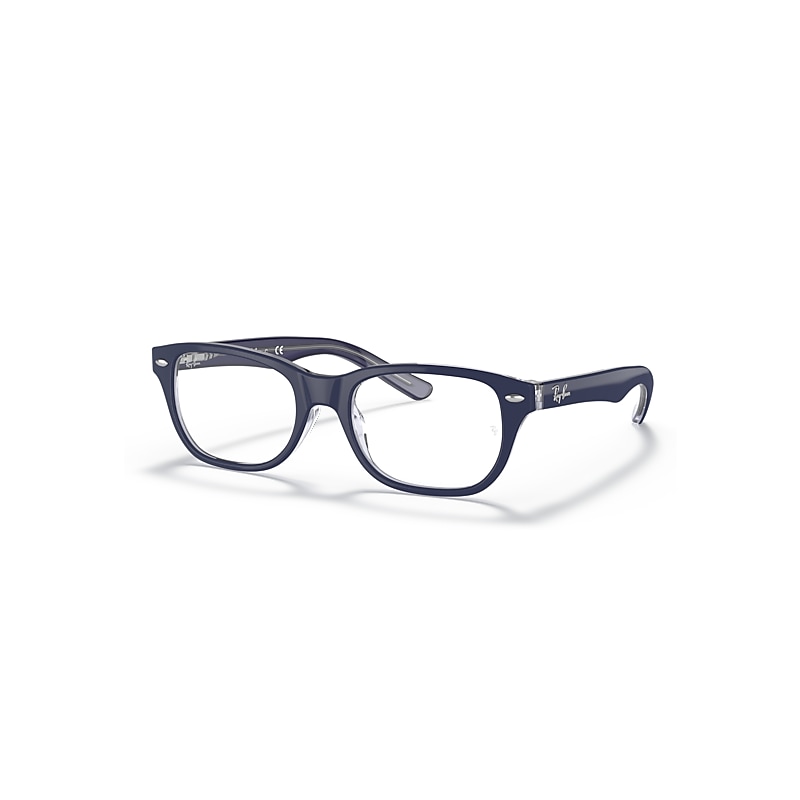 Ray-Ban Rb1555 Optics Kids  Blau Auf Transparent Fassung Klar Glas Polarisiert 48-16 von Ray-Ban