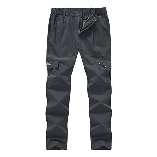 Rdruko Arbeitshose für Damen, Outdoor-Wanderhose, leicht, schnell trocknend, Cargohose, wasserabweisend, Camping, Trekking, Reisen, dunkelgrau, L von Rdruko