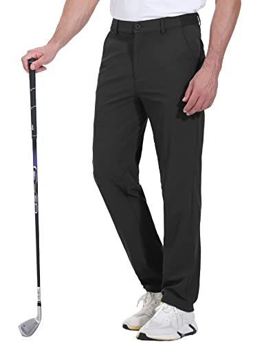 Rdruko Herren-Stretch-Golfhose, schnell trocknend, leicht, Freizeithose mit Taschen, Schwarz, 52 von Rdruko