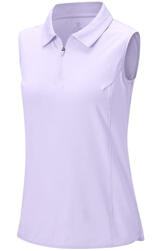Rdruko Sportshirt Damen Ärmellos Tennis Poloshirt mit 1/4 Reißverschluss Sport Top Atmungsaktiv Polohemd Schnelltrocknendes für Laufen Workout und Alltag - Hellviolett S Rdruko Sportshirt Damen Ärmellos Tennis Poloshirt mit 1/4 Reißverschluss Sport Top Atmungsaktiv Polohemd Schnelltrocknendes für Laufen Workout und Alltag - Hellviolett S von Rdruko