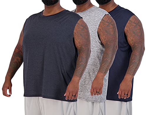 Active Dry Fit Herren-Tanktop, groß und hoch, Set 2, 4XL von Real Essentials