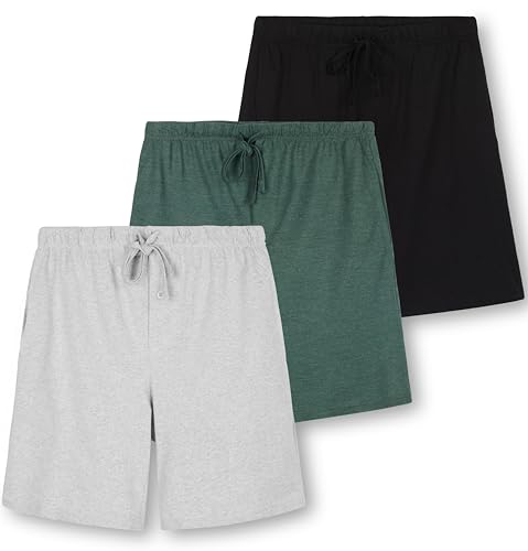 Real Essentials 3er-Pack: Herren-Schlafanzug, Baumwolle, ultraweich, gestrickt, Shorts und Lounge-Kleidung, Set C, XXX-Large von Real Essentials