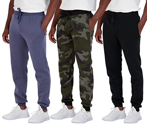 Real Essentials Tech-Fleece-Jogginghose für Herren, mit Taschen, 3er-Pack, G einstellen, Mittel von Real Essentials