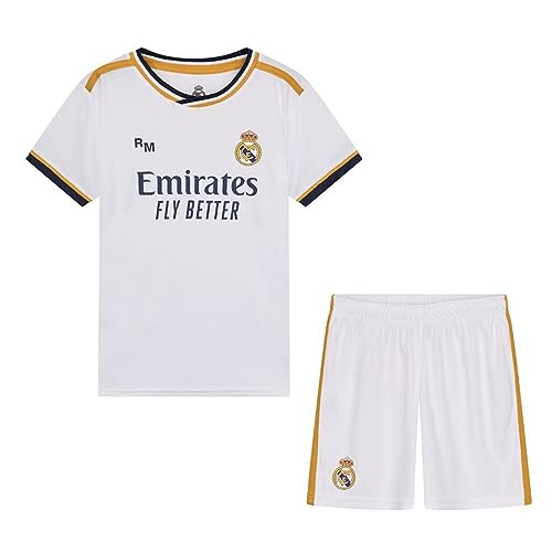 Real Madrid Kinder-Set Trikot und Hose Erstausstattung der Saison 2023-2024 - Offizielle Replik mit offizieller Lizenz - Kind, weiß, 8 Jahre von Real Madrid