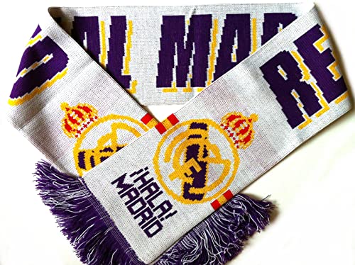 Real Madrid Schal Fanschal Fussball Schal Jaquardschal weiss von Real Madrid